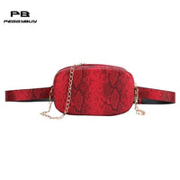 Snake Pattern Chain Shoulder Waist Bags